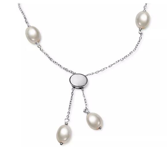 Sterling Silver Pearl(6mm) Bolo Bracelet Luxury Trendy Stunning Fashion Chic NEW - Picture 4 of 13